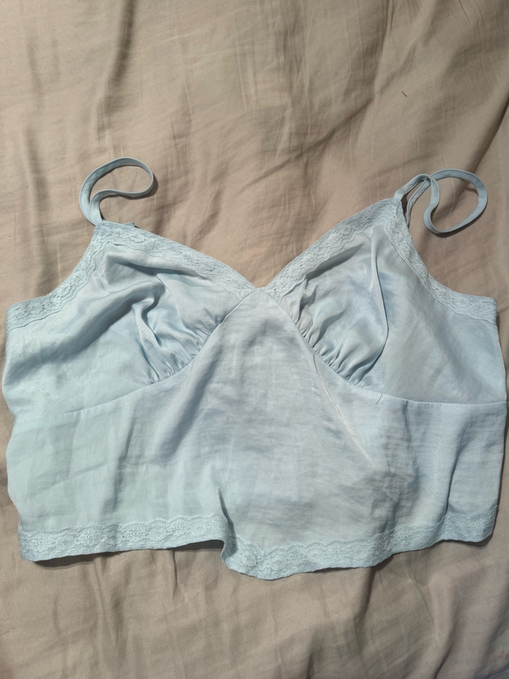 Pale Blue Lace-Trim Camisole
